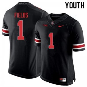 Youth Ohio State Buckeyes #1 Justin Fields Blackout Nike NCAA College Football Jersey Special NFU8444UQ